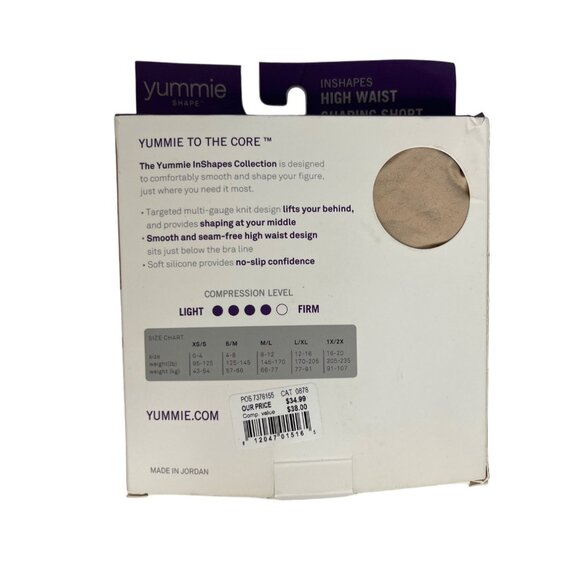 Yummie Shape High Waist Shaping Shorts Shaper Small/Medium Tan New Compression - Picture 2 of 10